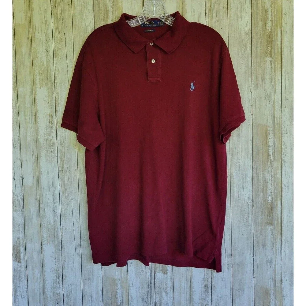 Polo Ralph Lauren Mens Short Sleeves Polo Shirt Sz XL Burgundy
